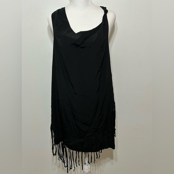 Madison Marcus 100% Silk Fringe Mini Dress - Picture 1 of 12